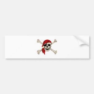 Autocollant De Voiture Jolly roger Pirate Os crâne Rouge Bandanna