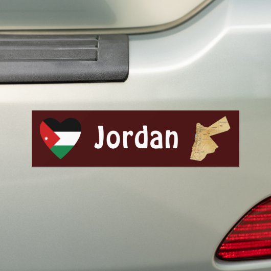Autocollant De Voiture Jordan Drapeau Coeur + Carte Sticker pare-chocs (En voiture)