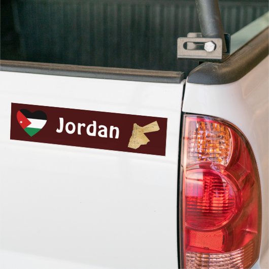 Autocollant De Voiture Jordan Drapeau Coeur + Carte Sticker pare-chocs (Sur camion)
