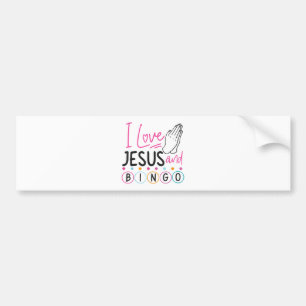 Autocollant De Voiture Joueur de Bingo Jésus Foi Chrétien J'aime Jésus An