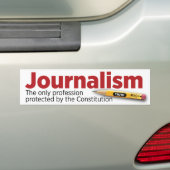 Autocollant De Voiture Journalisme : Protégé par la constitution (En voiture)