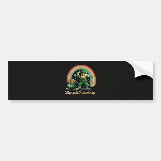 Autocollant De Voiture Joyeuse Saint-Patrick Drôle Leprechaun (Devant)