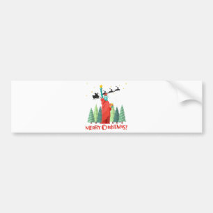 Autocollant De Voiture Joyeux Noël New York Santa Claus Statue De Lib