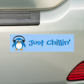 Autocollant De Voiture Juste pingouin de Chillin avec des écouteurs (En voiture)