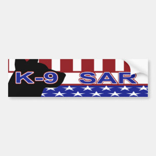 AUTOCOLLANT DE VOITURE K-9 PATRIOTIQUE SAR - RECHERCHE ET DÉLIVRANCE