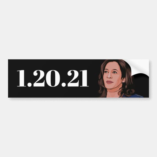 AUTOCOLLANT DE VOITURE KAMALA HARRIS : 1.20.21 STICKER BUMPER (Devant)