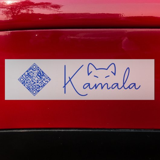 Autocollant De Voiture Kamala Harris "Enfless Cat Lady" Code QR personnal
