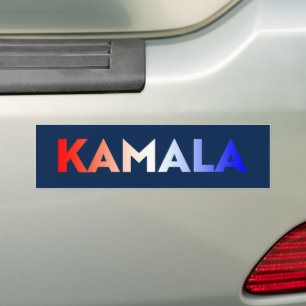 Autocollant De Voiture Kamala rouge blanc dégradé bleu typographie