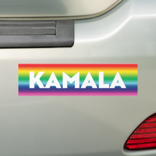 Autocollant De Voiture Kamala typographie arc-en-ciel dégradé lgbt pride