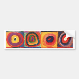 Autocollant De Voiture Kandinsky Farbstudie Quadrates Cercles Art 