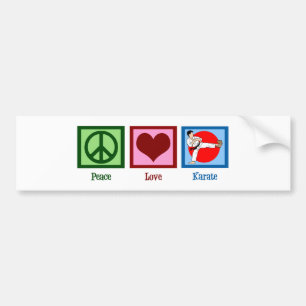 Autocollant De Voiture Karaté d'amour de paix