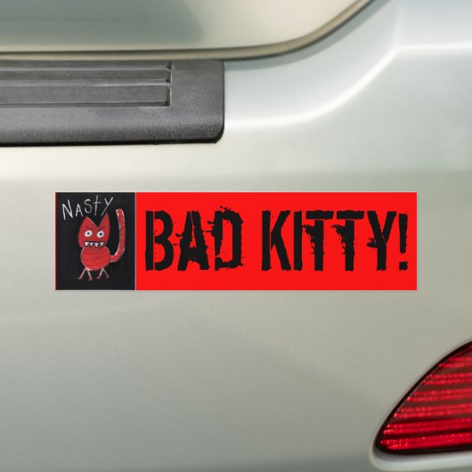 Autocollant De Voiture Kitty méchant et mauvais ! (En voiture)