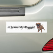 Autocollant De Voiture l1, j'aime mon Puggle ! (En voiture)