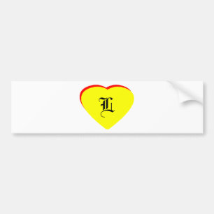 Autocollant De Voiture "L" Coeur Jaune Rouge Faire-part de mariage Le MUS