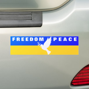 Autocollant De Voiture La colombe de la paix - Drapeau de l'Ukraine - Pai
