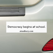 Autocollant De Voiture La démocratie commence à l'école., aisudbury.com (En voiture)