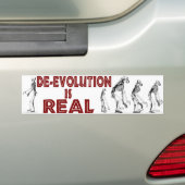 AUTOCOLLANT DE VOITURE LA DÉSÉVOLUTION EST RÉELLE (En voiture)