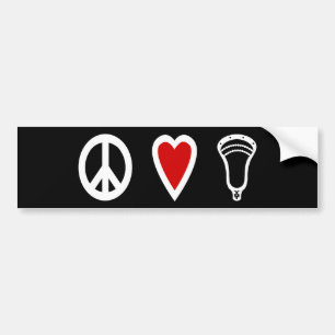 Autocollant De Voiture La lacrosse conçoit le blanc de PeaceLoveLacrosse