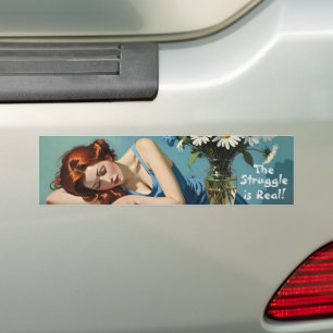Autocollant De Voiture "La lutte est réelle" Style Vintage