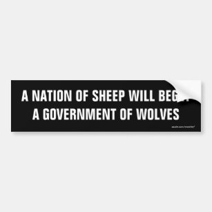 Autocollant De Voiture La nation des moutons engendrera un gouvernement