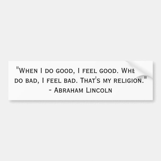 Autocollant De Voiture La religion de Lincoln (Devant)