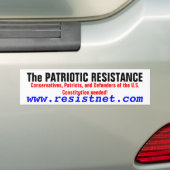 Autocollant De Voiture La RÉSISTANCE PATRIOTIQUE, conservateurs, patriote (En voiture)