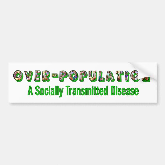 Autocollant De Voiture La surpopulation est un DST (Devant)