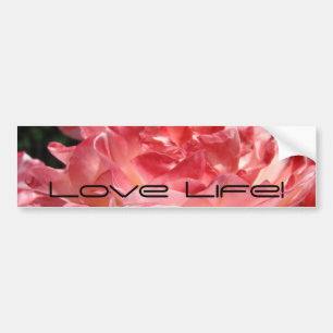 Autocollant De Voiture La vie d'amour ! fleur rose d'été rose d'adhésif