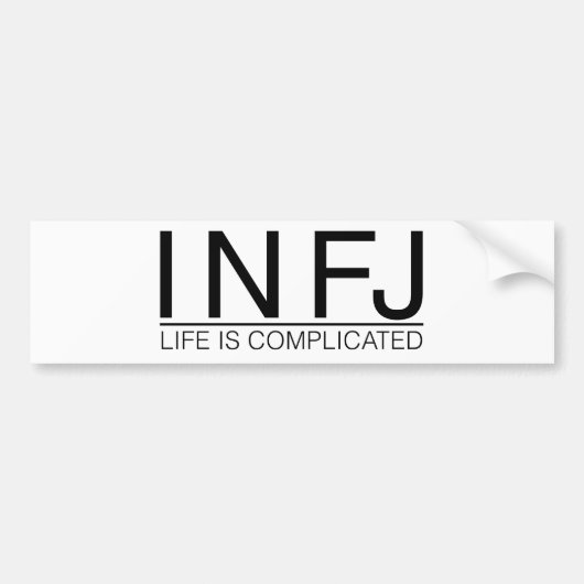 Autocollant De Voiture La vie d'INFJ est compliquée (Devant)