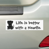 Autocollant De Voiture La vie est meilleure avec un Newfie (En voiture)