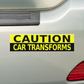 AUTOCOLLANT DE VOITURE LA VOITURE DE PRÉCAUTION TRANSFORME (En voiture)