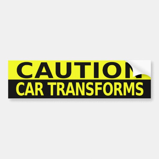 AUTOCOLLANT DE VOITURE LA VOITURE DE PRÉCAUTION TRANSFORME (Devant)