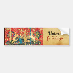 Autocollant De Voiture LADY AND UNICORN Lion,Fleurs de Imaginaire,Animaux