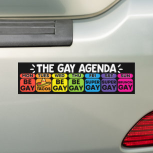 Autocollant De Voiture L'agenda gay drôle LGBT