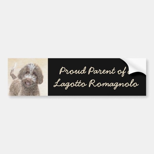 Autocollant De Voiture Lagotto Romagnolo Peinture - Cute Original Dog Art (Devant)