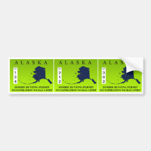 Autocollant De Voiture Laiss de chasse de zombi de l'Alaska