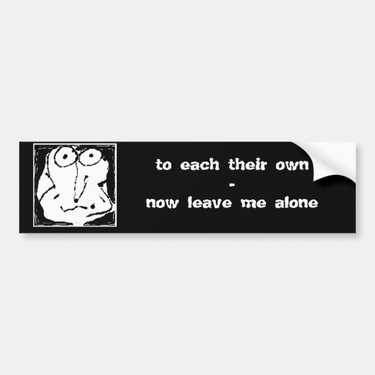 Autocollant De Voiture laissez-moi le seul adhésif pour pare-chocs (Devant)