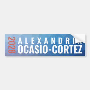 Autocollant De Voiture L'Alexandrie Ocasio-Cortez 2028 géométriques ble