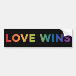 Autocollant De Voiture L'amour gagne Rainbow Bumper Sticker 3