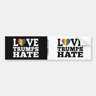 Autocollant De Voiture L'Amour Trump La haine Coeur Arc-en-ciel - 2 sur 1