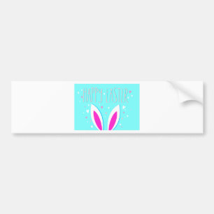 Autocollant De Voiture lapin de pâques heureux