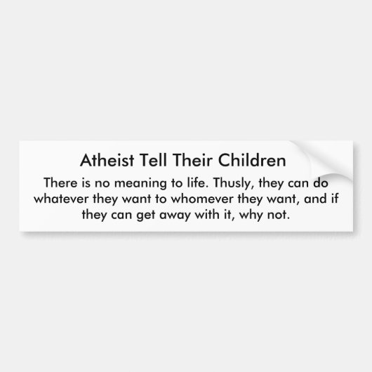 Autocollant De Voiture L'athée disent leurs enfants, (Devant)
