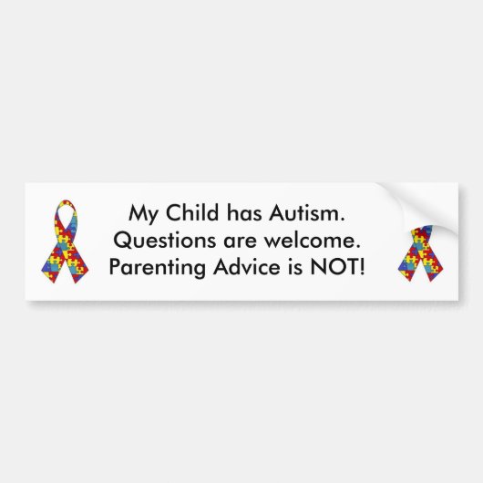 Autocollant De Voiture l'autism_ribbon, autism_ribbon, mon enfant a Auti… (Devant)