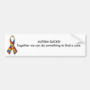 Autocollant De Voiture l'autism_ribbon, AUTISME SUCE ! Ensemble nous