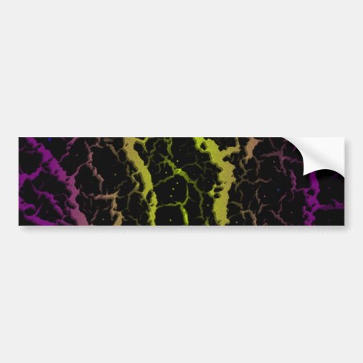 Autocollant De Voiture Lave de l'espace fissuré - Violet/Lime (Devant)