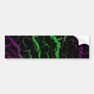Autocollant De Voiture Lave de l'espace fissuré - violet/vert