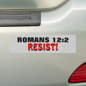 Autocollant De Voiture Le 12:2 de Romains résistent ! (En voiture)