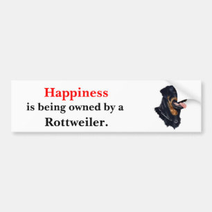 Autocollant De Voiture Le bonheur est possédé par un rottweiler