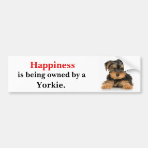 Autocollant De Voiture Le bonheur est possédé par un Yorkie