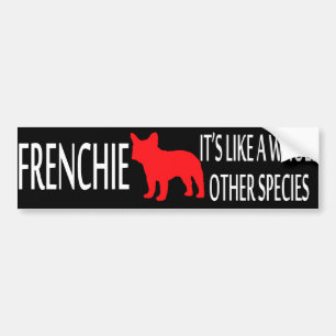 Autocollant De Voiture Le bouledogue français aiment une totalité l'aut